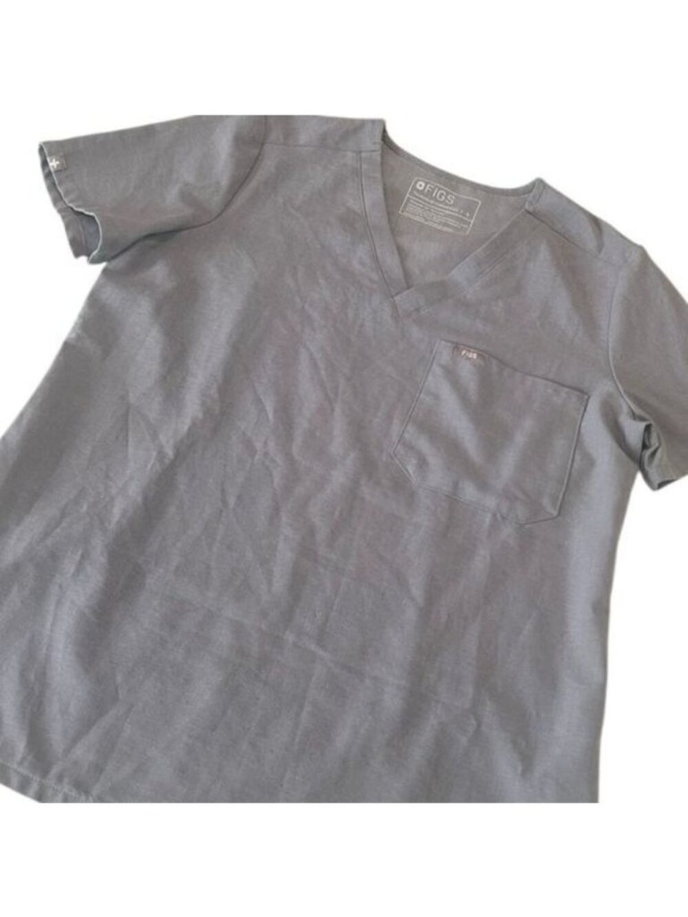 Figs Gray Technical Collection Scrub Short Sleeves Top Size Small